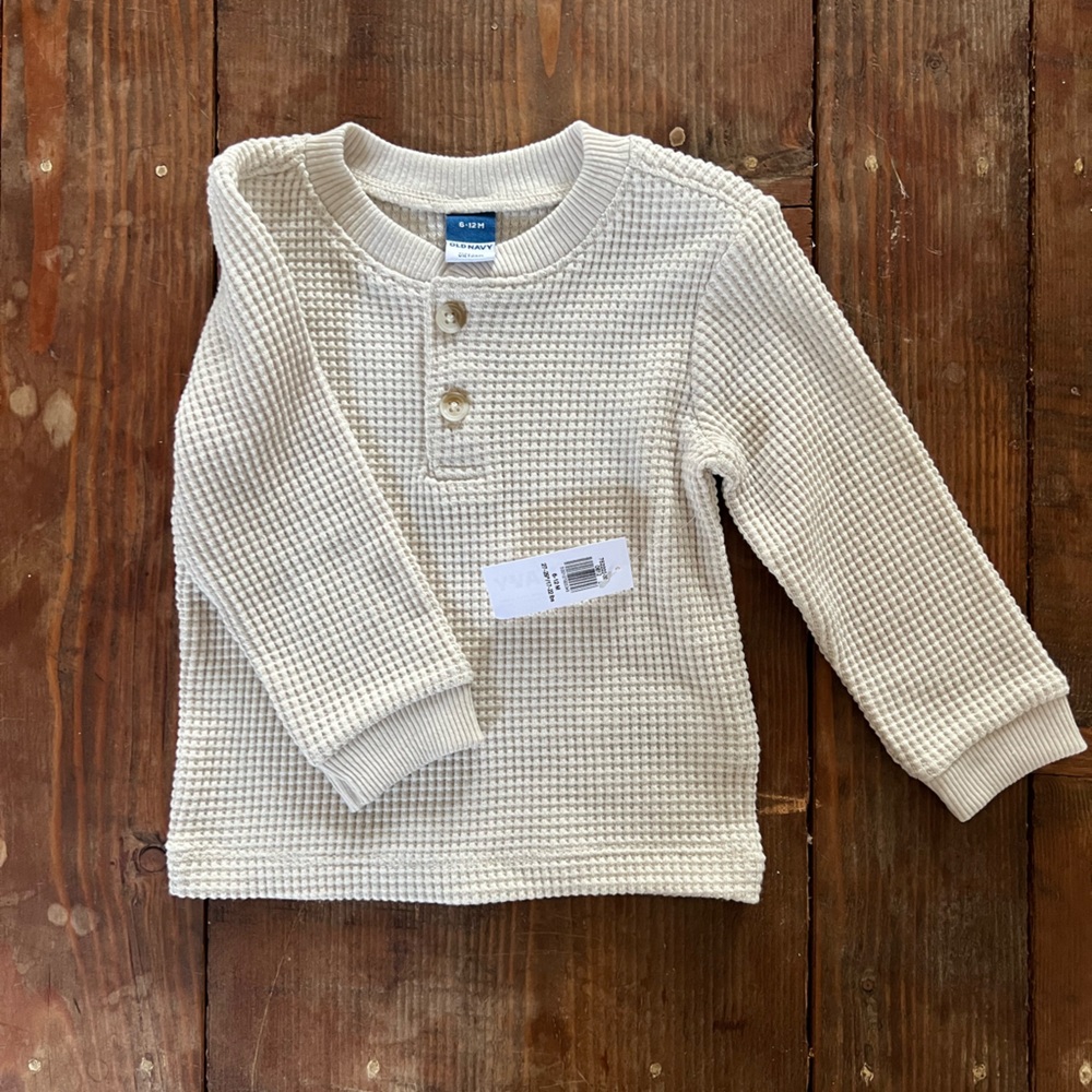 NWT Old Navy waffle Henley | 6-12 months